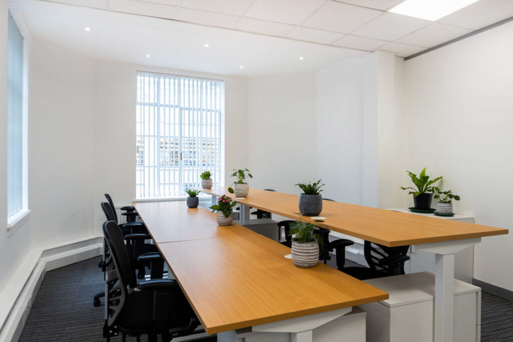 Modern workspace and lounge area at Gilmoora House.